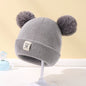 Autumn Winter Kids Knitted Beanie Hat with Pom | Warm Hats for Boys & Girls