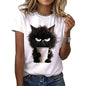 Funny Cat Print Women’s Summer T-Shirt