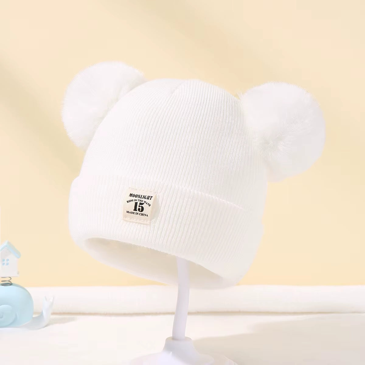 Autumn Winter Kids Knitted Beanie Hat with Pom | Warm Hats for Boys & Girls
