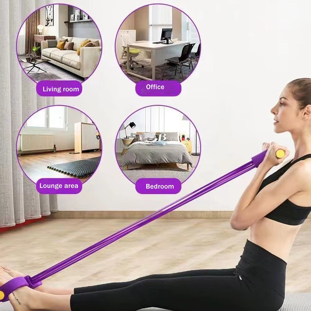6-Tube Pedal Pull Resistance Band | Full-Body Yoga & Strength Trainer