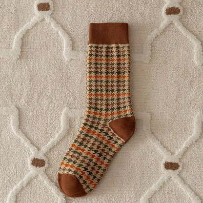 Fashion Harajuku Retro Crew Socks Women Korean Style Vintage Streetwear Women Socks College Style School Girls Cotton Long Socks