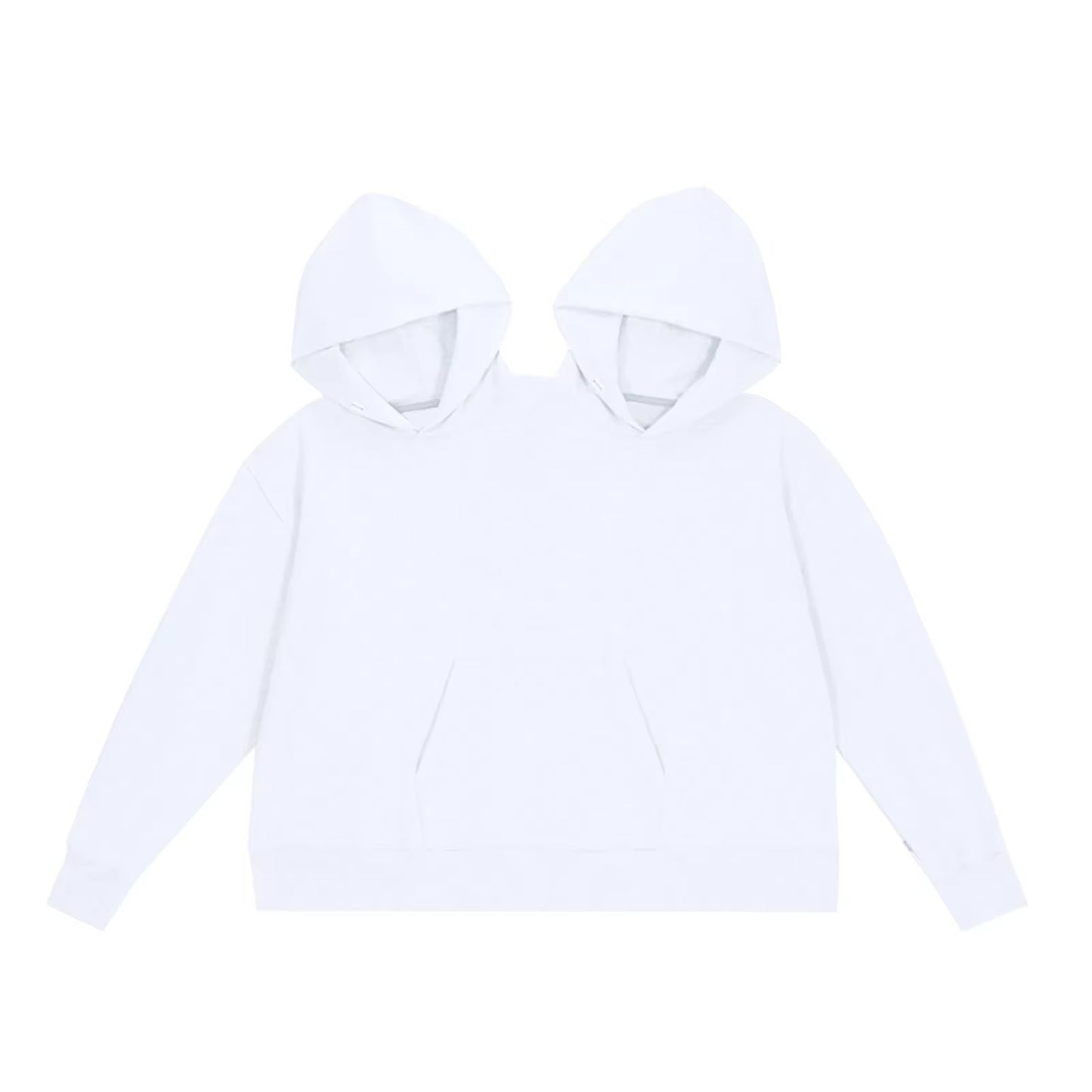 Creative Couple'S Double-Person Hooded Sweatshirt Loose-Fit Solid Color Sweatshirt Intimate Apparel for Two People