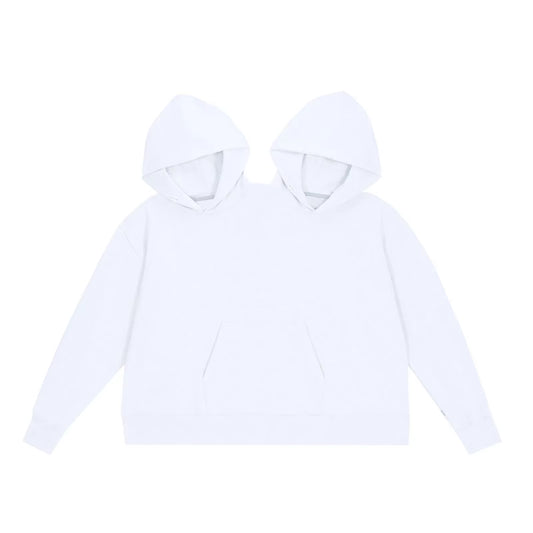 Creative Couple'S Double-Person Hooded Sweatshirt Loose-Fit Solid Color Sweatshirt Intimate Apparel for Two People