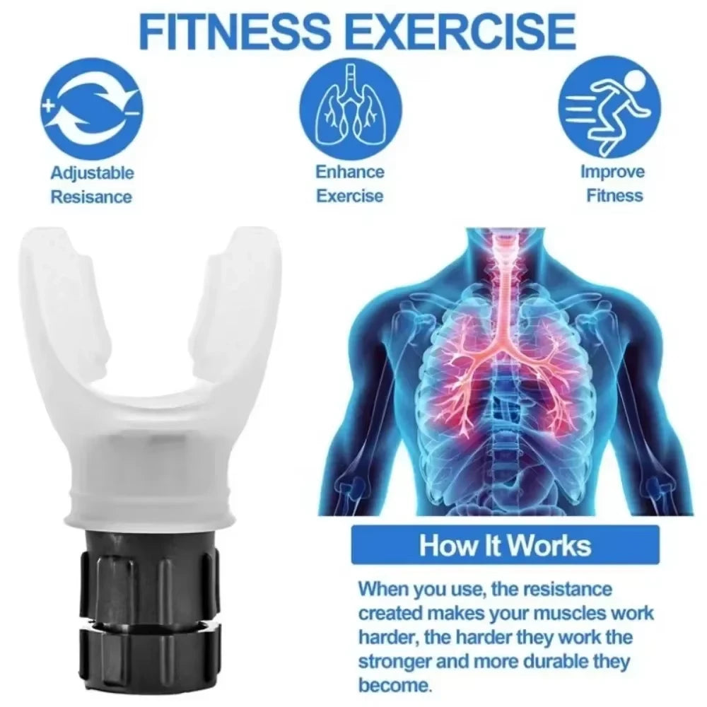 Breathing Exercise Device | Adjustable Lung Trainer for Endurance & Fitness
