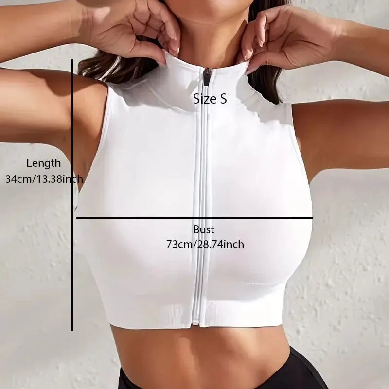 Women’s 2-Piece Yoga Set | Zipper Fitness Vest & Breathable Workout Top