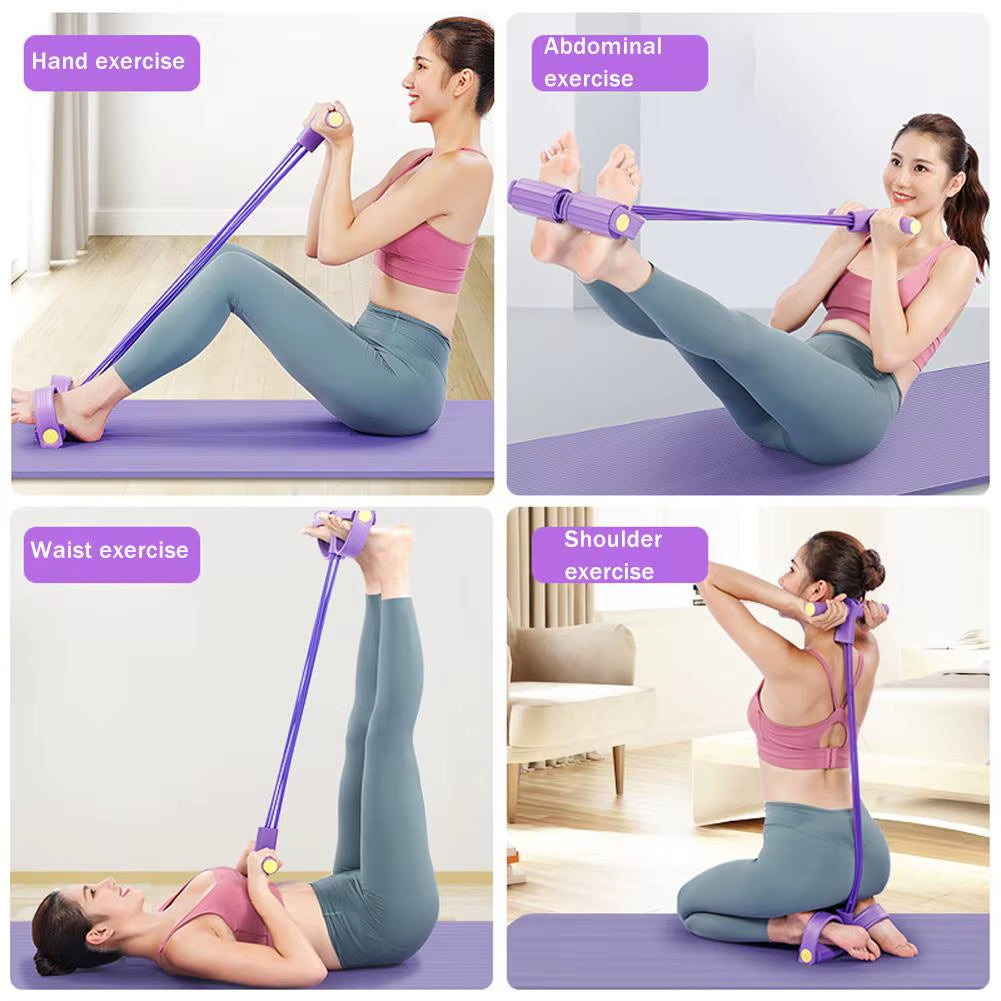 6-Tube Pedal Pull Resistance Band | Full-Body Yoga & Strength Trainer