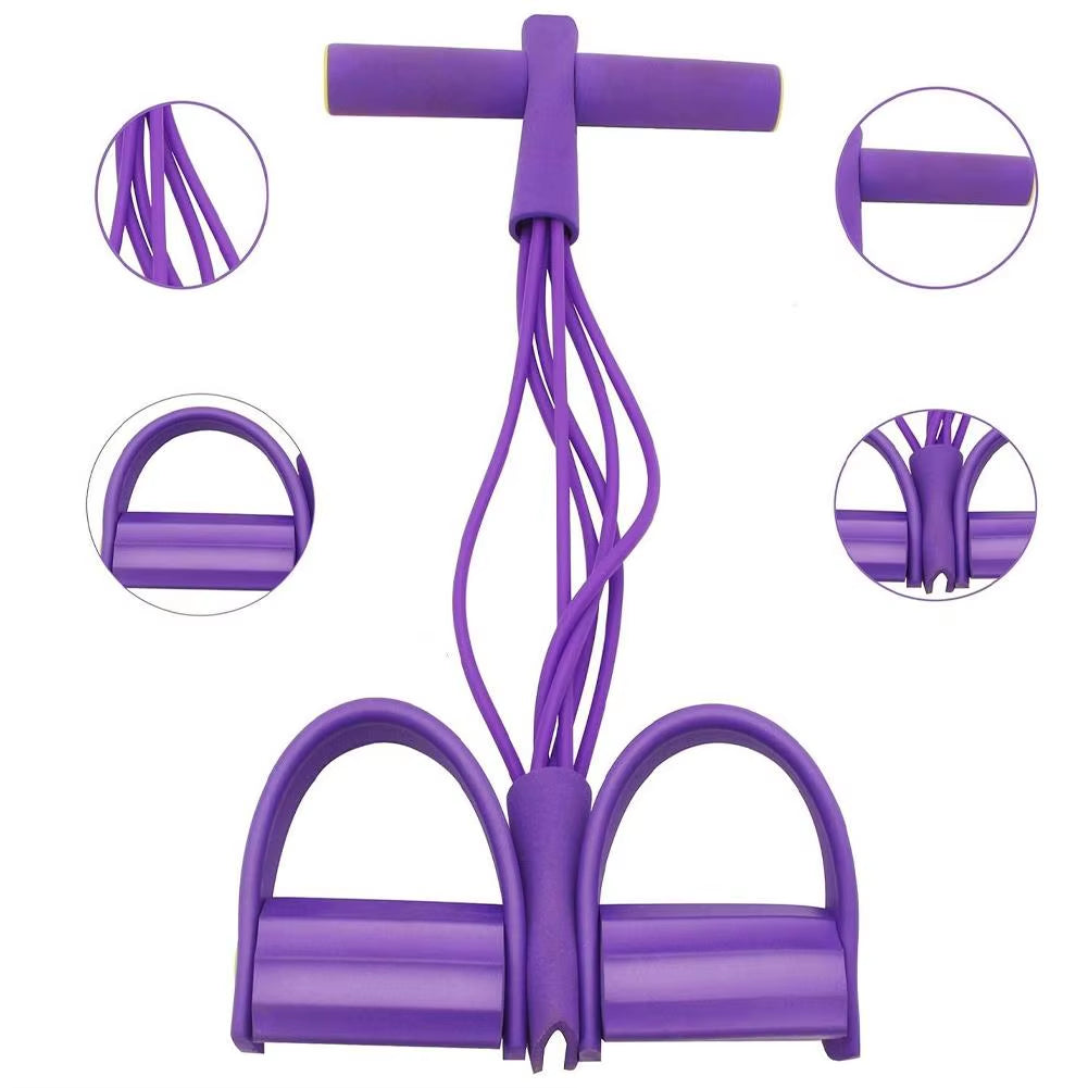 6-Tube Pedal Pull Resistance Band | Full-Body Yoga & Strength Trainer