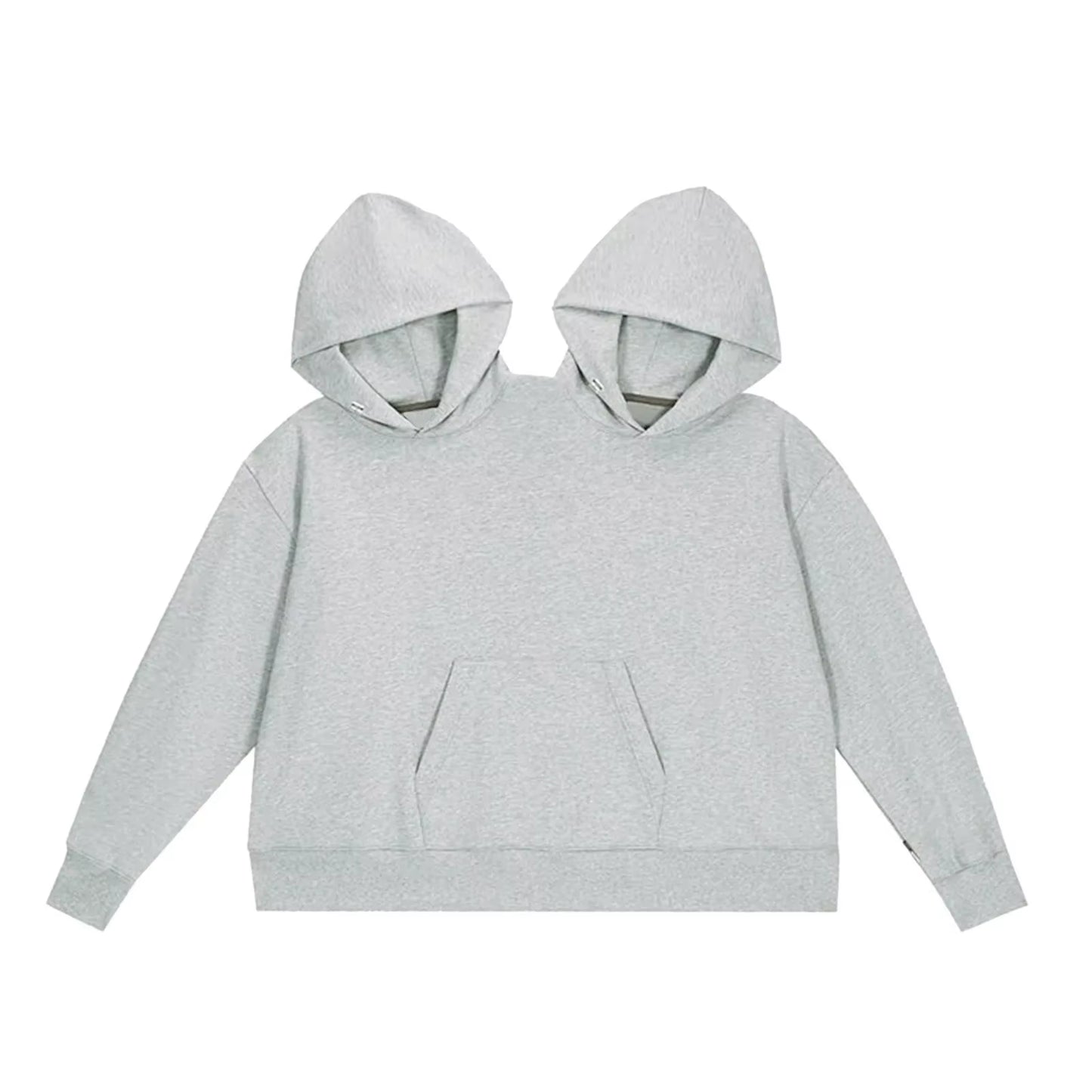 Creative Couple'S Double-Person Hooded Sweatshirt Loose-Fit Solid Color Sweatshirt Intimate Apparel for Two People