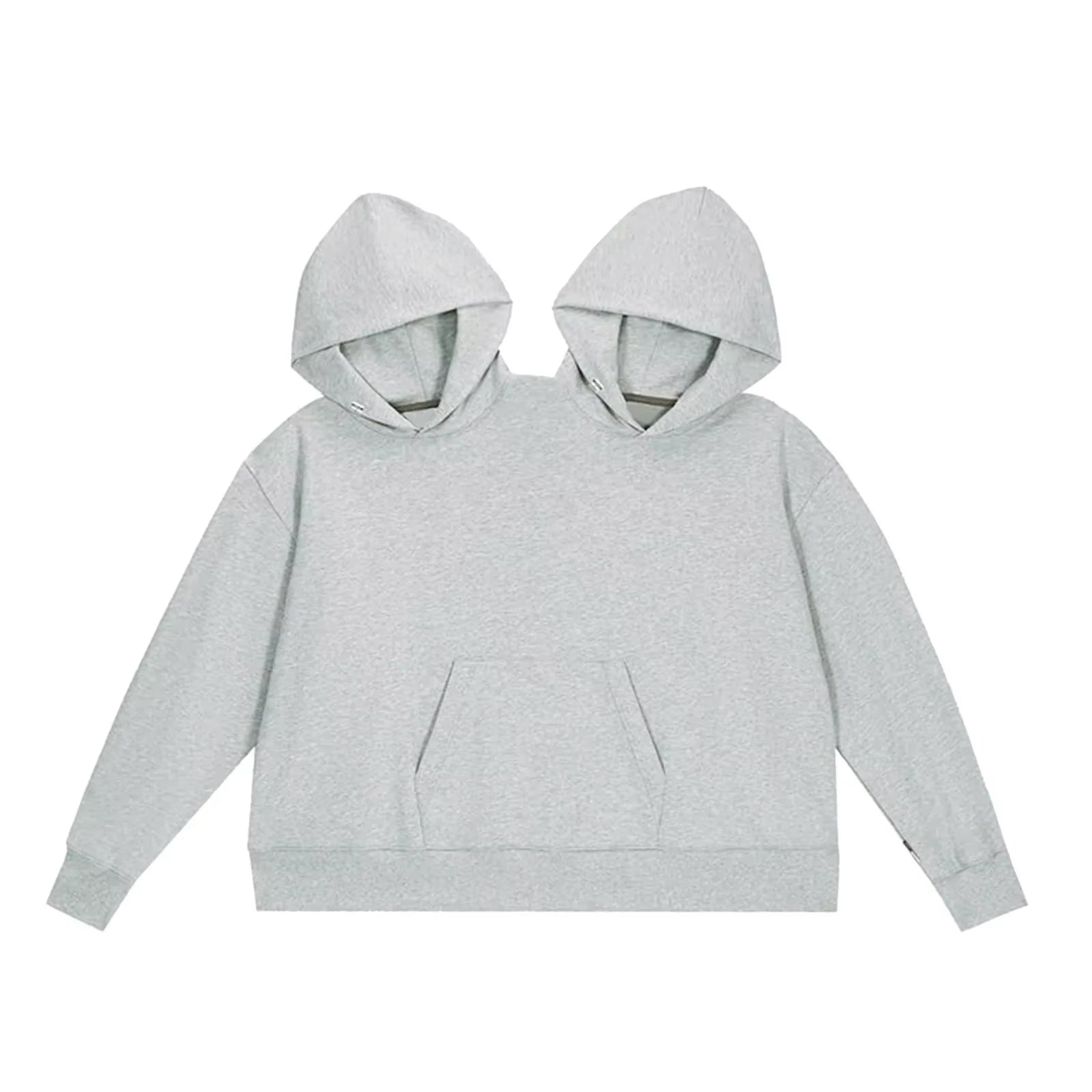 Creative Couple'S Double-Person Hooded Sweatshirt Loose-Fit Solid Color Sweatshirt Intimate Apparel for Two People
