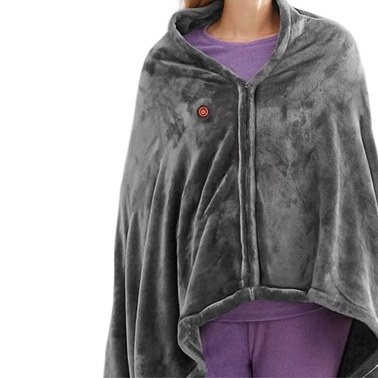 USB Electric Heated Blanket Shawl 3 Heated Level Throw Blanket 5V USB Charging Coral Velvet 8 Heated Areas Fast Heating