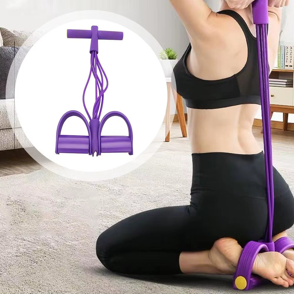 6-Tube Pedal Pull Resistance Band | Full-Body Yoga & Strength Trainer